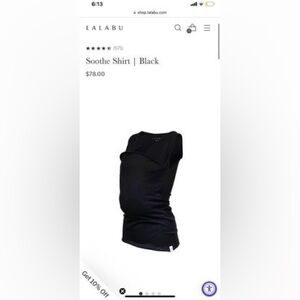 Baby Wearing Lalabu Soothe Shirt Black Size Medium